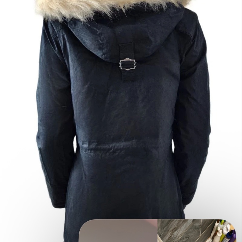 Hoodlamb new black parka with Faux Fur Hood - Picture 6 of 9
